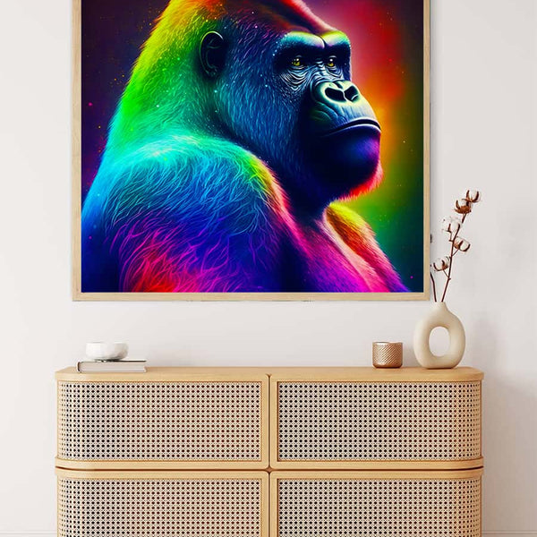 Neon Gorilla — AB Diamond Painting Kit, product view 3