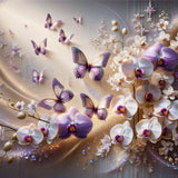 Butterflies and an Orchid — Diamond Painting Kit design