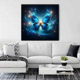 Blue glowing butterfly — Diamond Painting Kit, product view 2