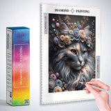 Cat with flower wreath — Diamond Painting Kit, product view 3