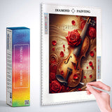 Violin with rose — Diamond Painting Kit, product view 3