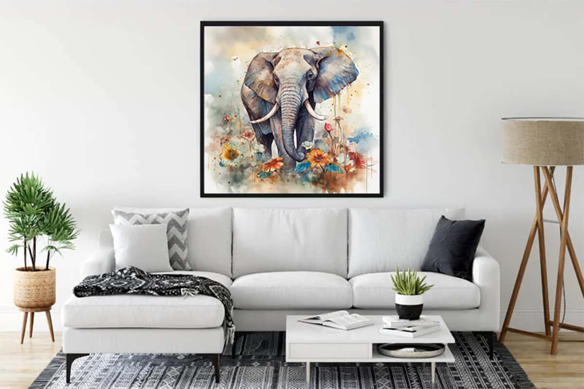 Majestic elephant — Diamond Painting Kit, product view 3