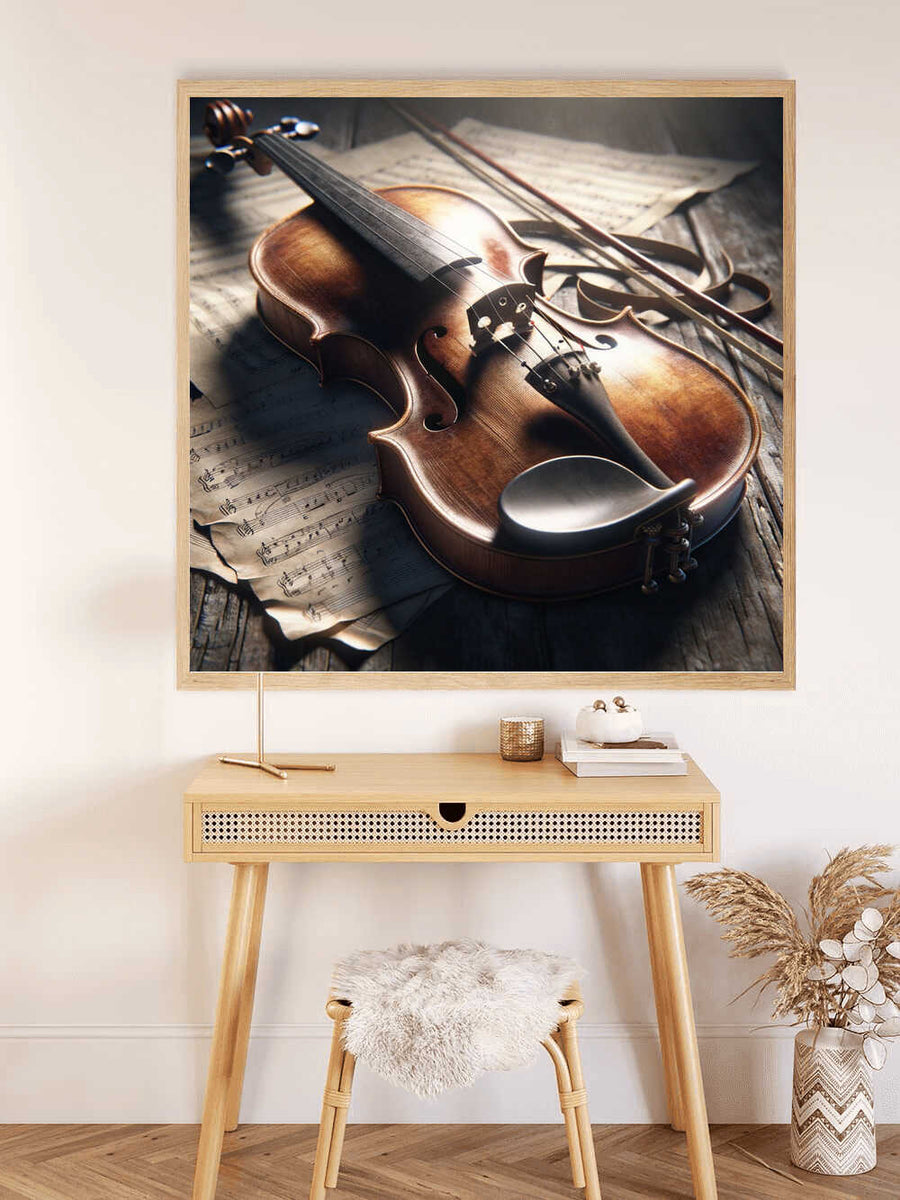 Violin in the Morning Light — Diamond Painting Kit, product view 2