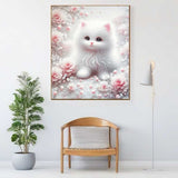 Pink flower cat — Diamond Painting Kit, product view 2