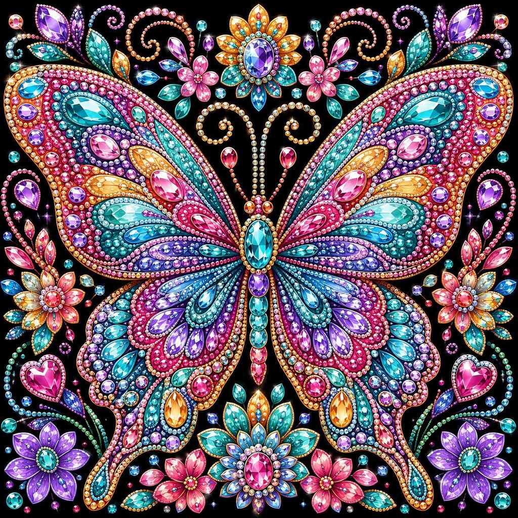Jeweled Butterfly Wings — Diamond Painting Kit design
