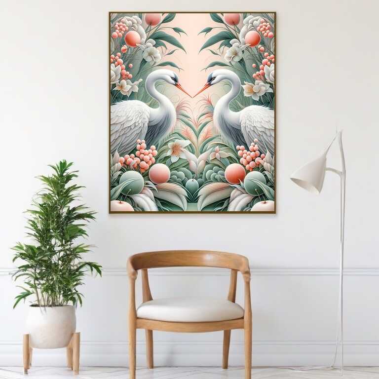 Crane couple — Diamond Painting Kit, product view 2