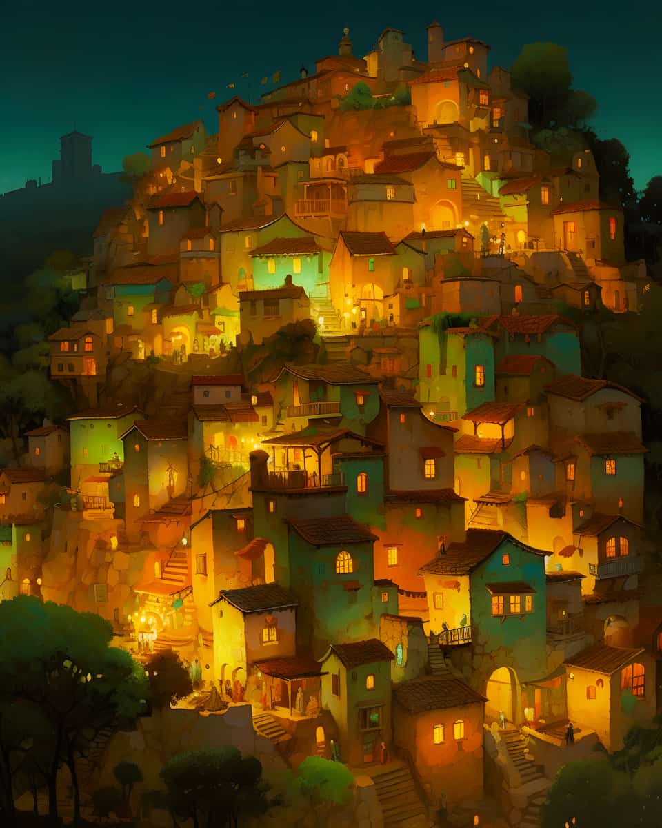 Glowing City — AB Diamond Painting Kit design