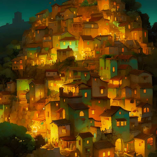 Glowing City — AB Diamond Painting Kit design