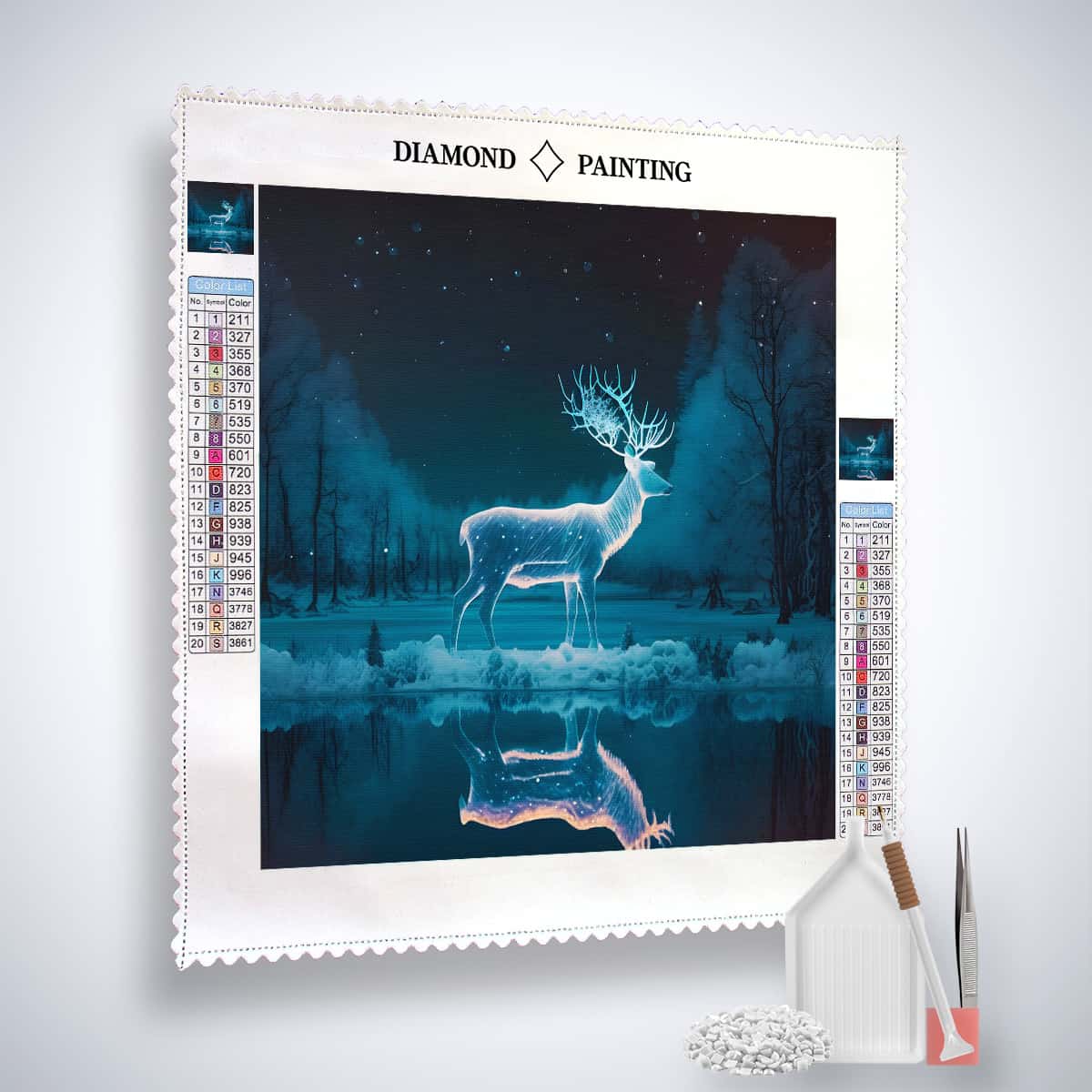 White Deer — Diamond Painting Kit, product view 2