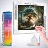 Morning light in an enchanted forest — Diamond Painting Kit, product view 3