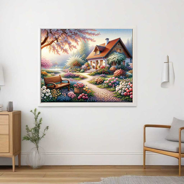 Country Cottage Idyll — Diamond Painting Kit, product view 2