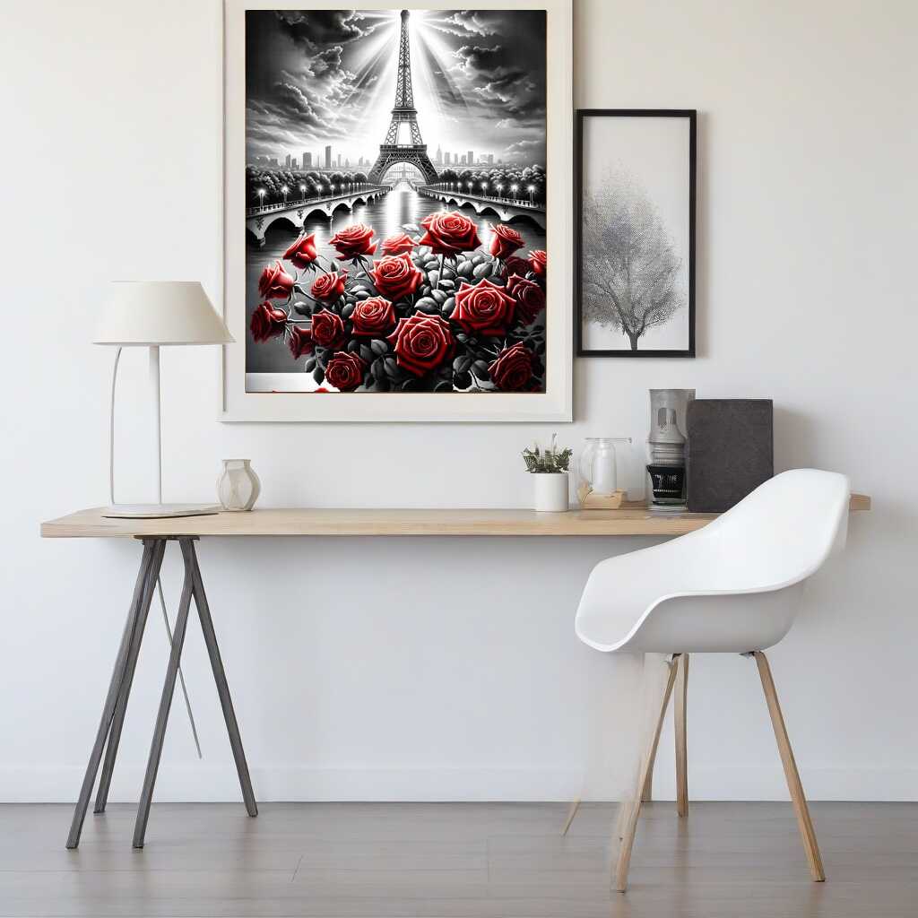 Eiffel Tower with Roses — Diamond Painting Kit, product view 2