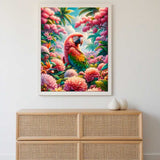 Parrot pink blossom tree — Diamond Painting Kit, product view 2