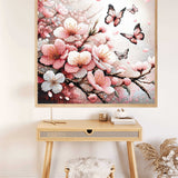 Butterfly and flowers in pink — Diamond Painting Kit, product view 2