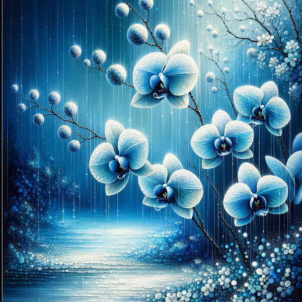 Orchid in blue — Diamond Painting Kit design