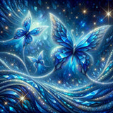 Three blue butterflies — Diamond Painting Kit design