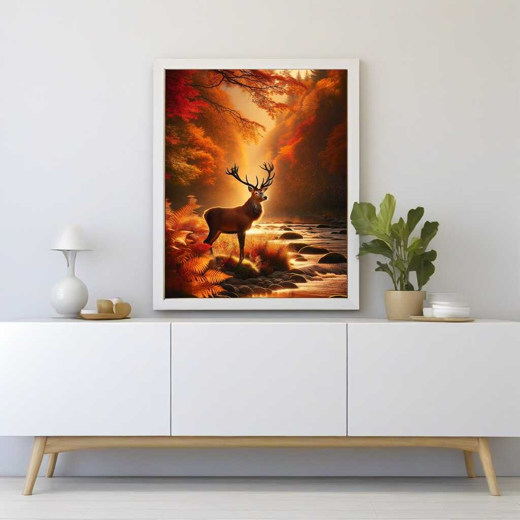 Deer at the river — Diamond Painting Kit, product view 2
