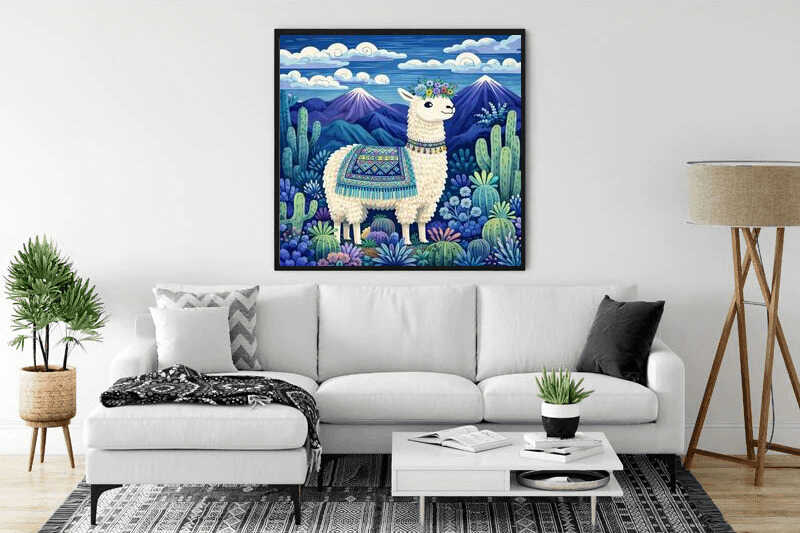 Alpaca Joy in the Andes — Diamond Painting Kit, product view 2