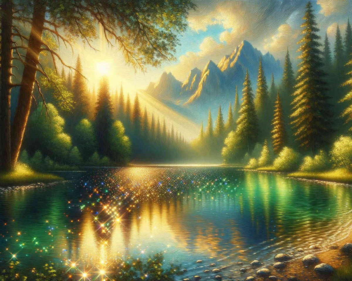The Forest Lake — Diamond Painting Kit design