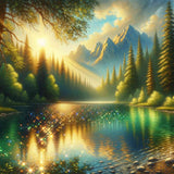 The Forest Lake — Diamond Painting Kit design