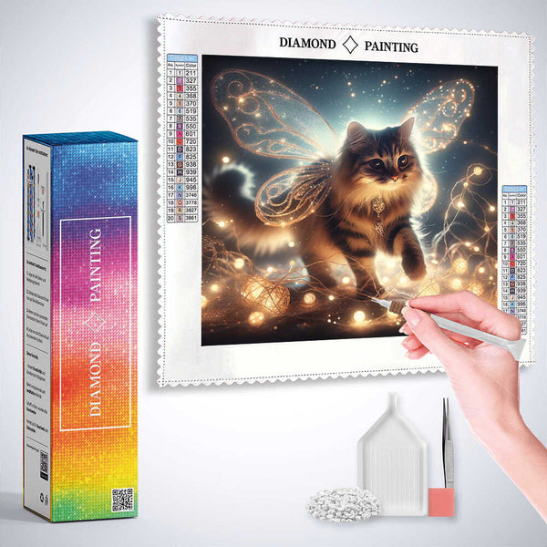The Winged Cat of Starry Night — Diamond Painting Kit, product view 3