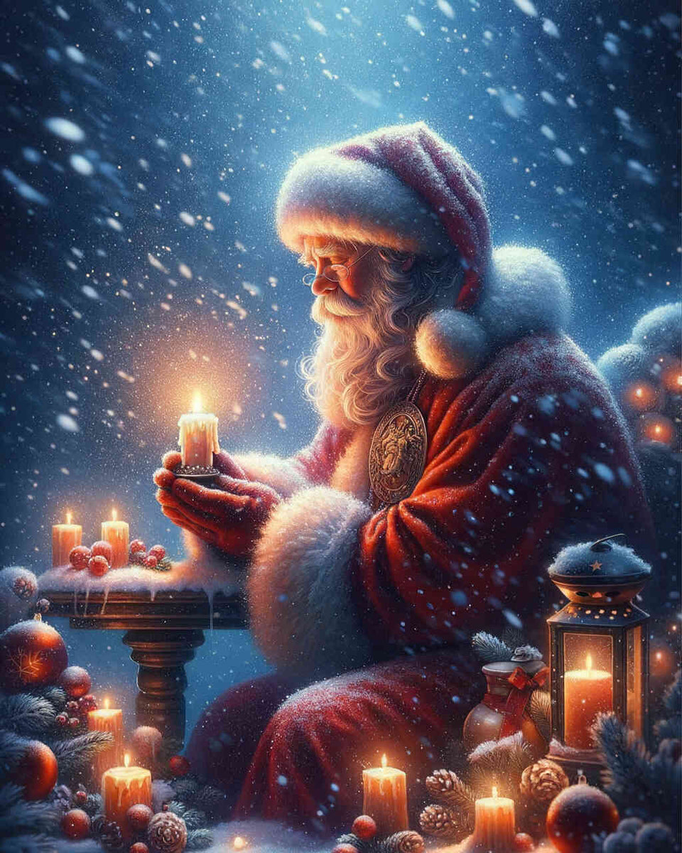 Santa Claus in snowfall — Diamond Painting Kit design