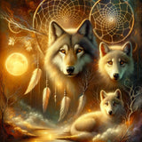 Wolves in a dreamcatcher — Diamond Painting Kit design