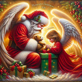 Santa Claus and angel — Diamond Painting Kit design