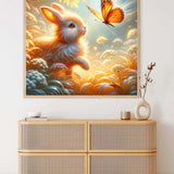 Rabbit with butterfly — Diamond Painting Kit, product view 2