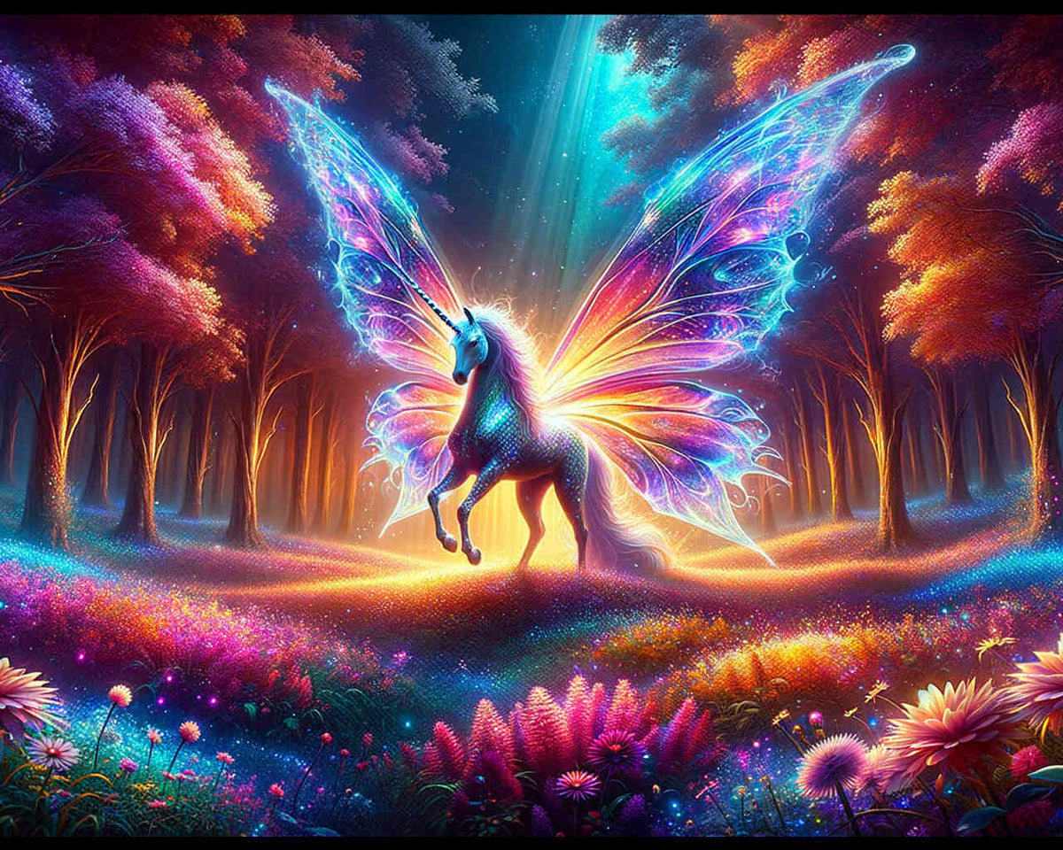 Unicorn in the Enchanted Forest — Diamond Painting Kit design