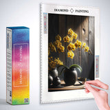 Orchid, yellow in vase — Diamond Painting Kit, product view 3