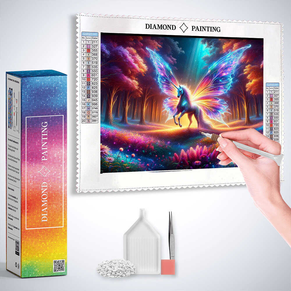 Unicorn in the Enchanted Forest — Diamond Painting Kit, product view 3