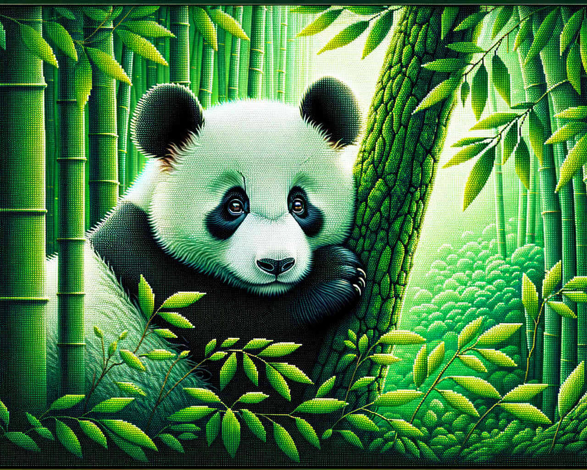 Panda in a Tree — Diamond Painting Kit design