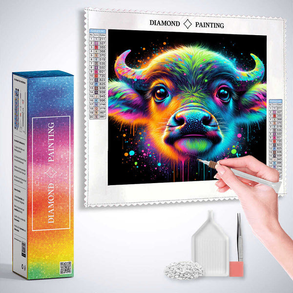 Cosmic Buffalo Colors — Diamond Painting Kit, product view 3