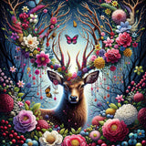 Deer with flower antlers — Diamond Painting Kit design