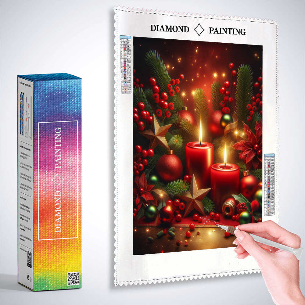 Christmas star with candles — Diamond Painting Kit, product view 3