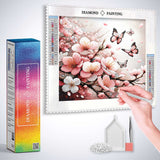 Butterfly and flowers in pink — Diamond Painting Kit, product view 3