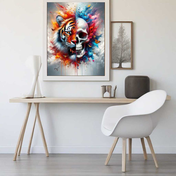 Skull and Tiger — Diamond Painting Kit, product view 2
