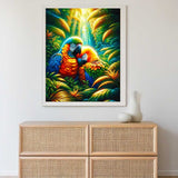 Parrots, couple — Diamond Painting Kit, product view 2