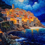 Picturesque Manarola on the Mediterranean — Diamond Painting Kit design