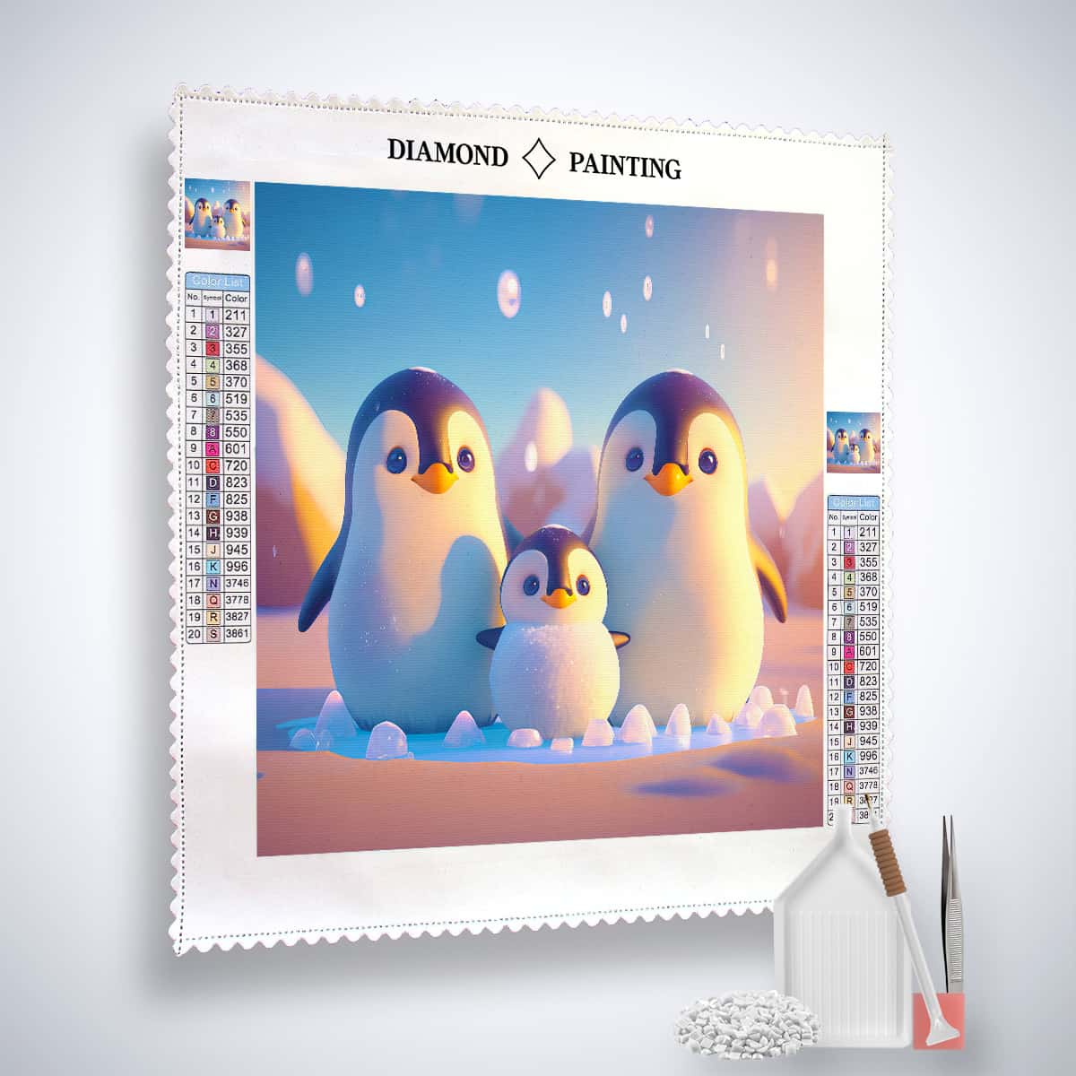 Penguin Family — Diamond Painting Kit, product view 2