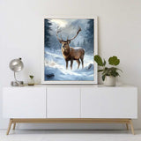 Deer in the snow — Diamond Painting Kit, product view 2