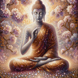 Buddha surrounded by flowers — Diamond Painting Kit design