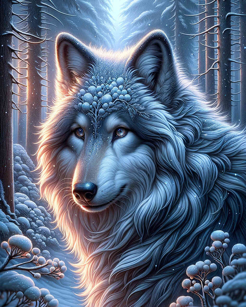 Wolf with thick fur — Diamond Painting Kit design