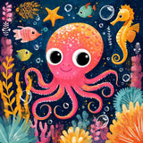 The Happy Little Octopus — Diamond Painting Kit design