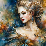 Abstract woman in dress — AB Diamond Painting Kit design
