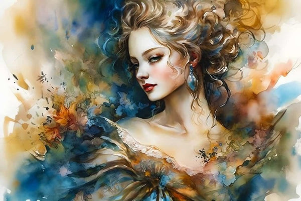 Abstract woman in dress — AB Diamond Painting Kit design
