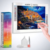 Picturesque Manarola on the Mediterranean — Diamond Painting Kit, product view 2