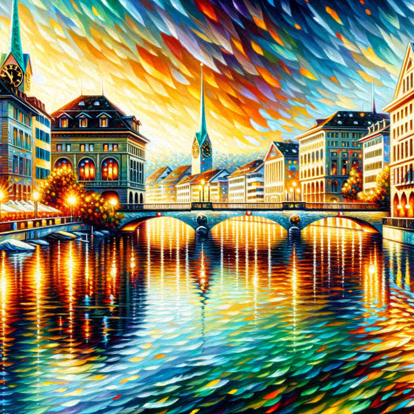 City Life in Zurich — Diamond Painting Kit design