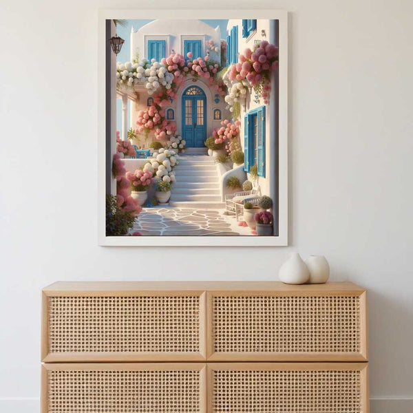 Greek flower house — Diamond Painting Kit, product view 2